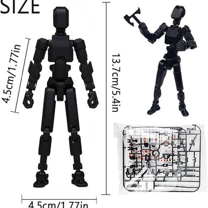 Titan13 Action Figure, Lucky Robot 13 Action Figures, 3D Printed Multi-Jointed Movable Action Figure, Dummy Robot 13 Figures Toy for Desktop Decorations Game Gifts (Black)