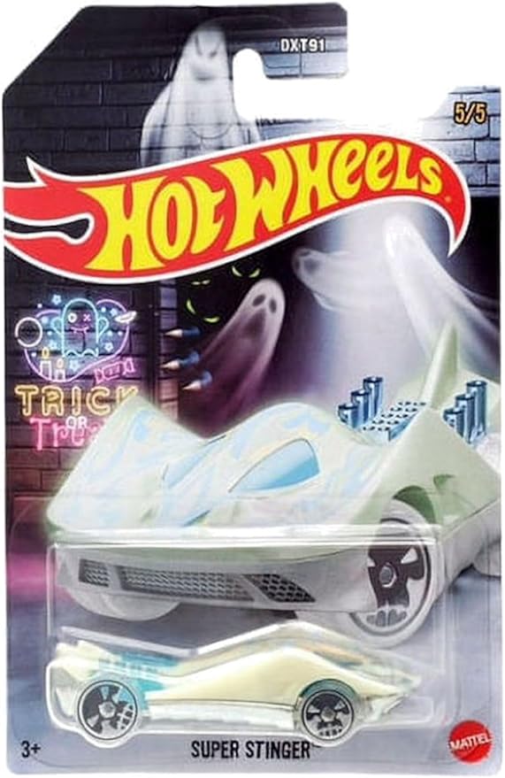 Hot Wheels Mattel 2022 Halloween Die‑Cast 5‑Vehicle Collector’s Set, Haunted Graphics & Glow Effects, 1:64 Scale, DXT91-956E, Ages 3+