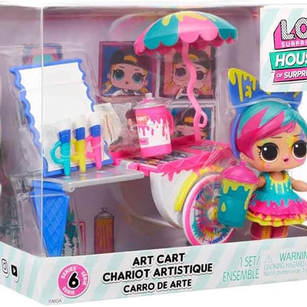 L.O.L. Surprise! OMG House of Surprises Art Cart Playset with Splatters Collectible Doll and 8 Surprises, Dollhouse Accessories, Holiday Toy, Great Gift for Kids Ages 4 5 6+ Years Old & Collectors