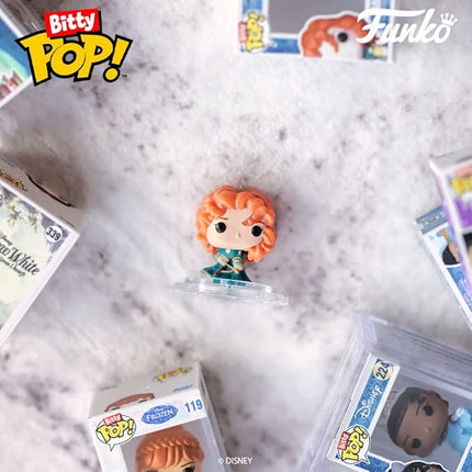 Funko Bitty Pop Disney Princesses - Rapunzel, Merida, Moana and A Surprise Mystery Mini Figure - 0.9 Inch (2.2 Cm) Collectable - Stackable Display Shelf Included - Cake Topper - Gift Idea
