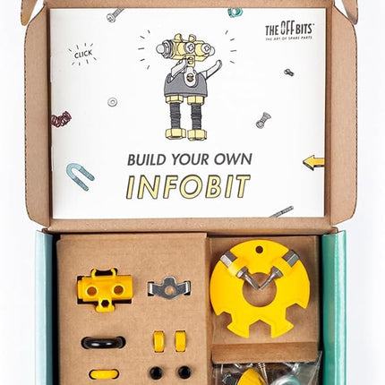 The Off Bits InfoBit Build Your Own Robot Toy Construction Set, Educational Gift STEM Activities Learning Kit, Creative Build and Play Model Kit Steam Toys for 6 7 8 9 10+ Year Old Boys & Girls