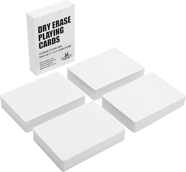 Apostrophe Games Dry Erase Blank Playing Cards w/Box, Poker Size - 2.5" x 3.5", 180 Reusable Cards, Flash Cards, Board Game & Note Cards