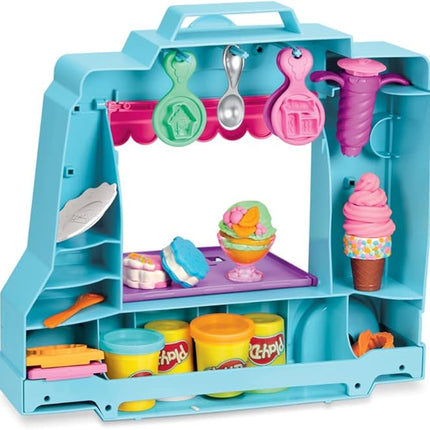 Play-Doh Ice Cream Truck Playset, Pretend Play Toy for Kids 3 Years and Up with 20 Tools, 5 Modeling Compound Colors, Over 250 Possible Combinations