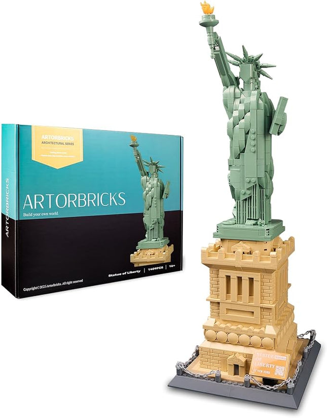ArtorBricks Statue of Liberty Architecture Model Kit - 1577-Piece Premium Building Set for Collectors, Detailed Display & Thoughtful Gift Idea