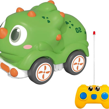 Remote Control Car for Toddlers 18M+, Safe & Durable Cartoon Silicone Crash-Resistant RC Car, Dinosaur Toys for 18M+ Boys & Girls, Christmas Birthday Gift Ideas for Kid Girls & Boys