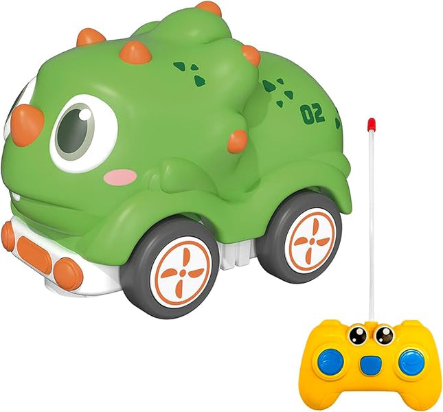 Remote Control Car for Toddlers 18M+, Safe & Durable Cartoon Silicone Crash-Resistant RC Car, Dinosaur Toys for 18M+ Boys & Girls, Christmas Birthday Gift Ideas for Kid Girls & Boys