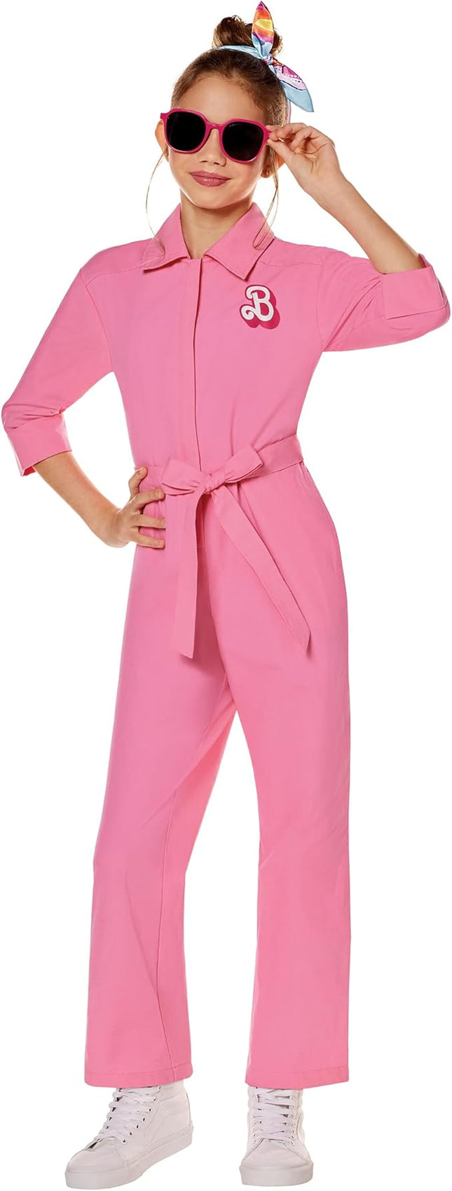 Spirit Halloween Barbie the Movie Kids Pink Power Jumpsuit | Officially Licensed | Barbie the Movie Kids Costumes