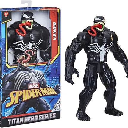 Marvel Titan Hero Series Deluxe Venom Toy 12-Inch-Scale Collectible Action Figure, Kids Ages 4 and Up