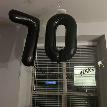 Smlpuame 40 inch Number Balloon 0-9 Black Large Number 90 Balloons,Digital Balloons for Birthday Party Celebration Decorations Supplies, Helium Foil Number Balloons for Wedding Anniversary