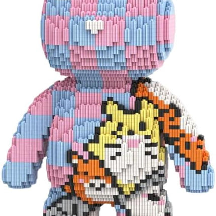DAHONPA Animal Graffiti Cat Bear Micro Building Blocks Set (7220 Pieces) with Storage Drawer, Gift for Adults and Kids