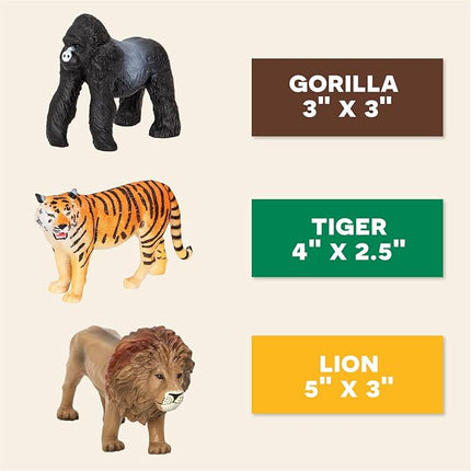 Terra by Battat – Realistic Jungle Animal Figurines, Plastic Lion, Tiger & Gorilla Toys – Collectible Animal Toys for Kids & Toddlers, Pretend Play, Educational Toy 3+ Years