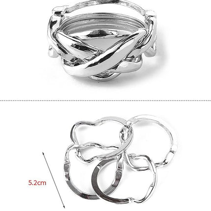 FantasyDay 15 Pcs Brain Teaser Puzzle,Metal Puzzle, Unlock Interlock IQ Test Game, Magic Trick Toy Gift for Kids and Adults