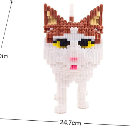 Cat Micro Building Blocks Set, Animal Yellow Cat DIY Mini 3D Building Toy Bricks Kit Gift for Adults and Kids,4800 Pieces