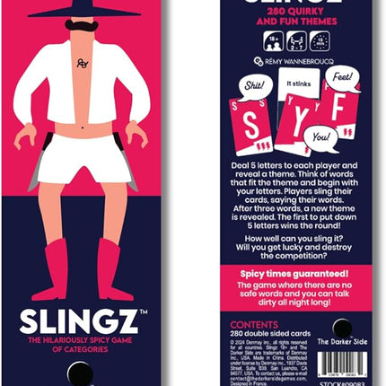 Slingz - The Quick and Hilariously Spicy Categories Card Game | 2-7 Players | for Adults, College Students, Game Nights, Parties and More | by The Darker Side Games
