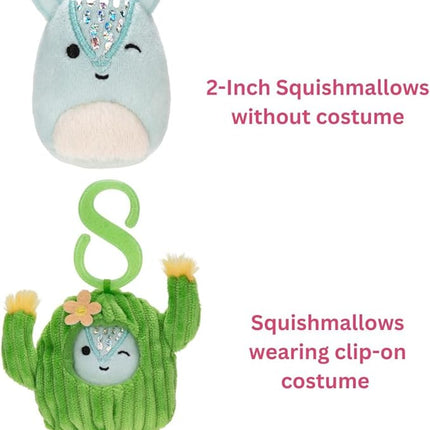 Squishville by Original Squishmallows Style & Play Clips - 4 Pack Mystery Bundle - Clip-On and Link Together - 12 Possibilities Chosen at Random