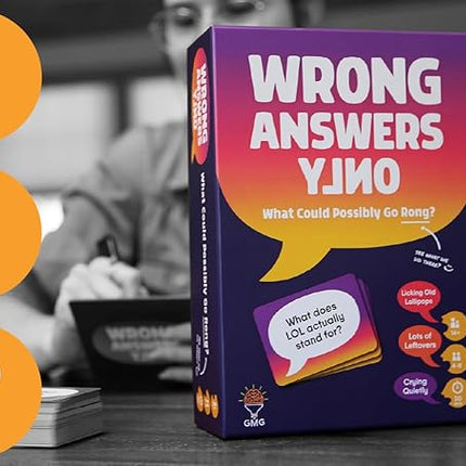 Wrong Answers Only: The Ultimate Adult Party Game – A Fun, Competitive Group Guessing Game for 8 Players, Ages 14 and Up – Perfect for Game Nights