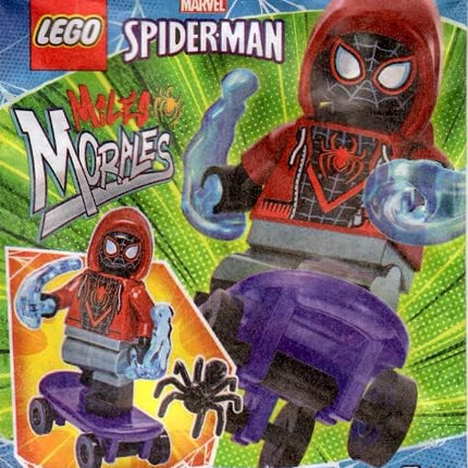 LEGO Superheroes Spider-Man: Miles Morales Minifigure with Skateboard and Web Blasts