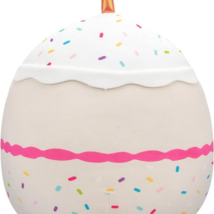 Squishmallows Original 14-Inch Lyla Vanilla Birthday Cake with Rainbow Sprinkles Embroidery - Official Jazwares Large Plush