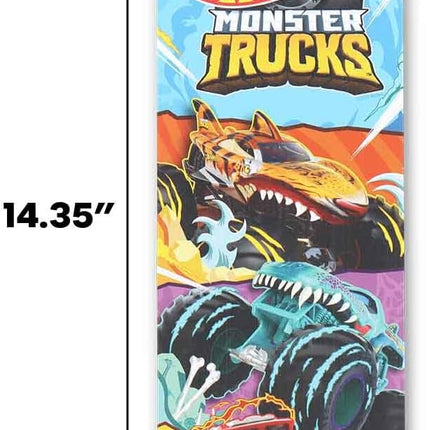 Hot Wheels Monster Trucks Vertical Metal Sign - Fun Hot Wheels Wall Decor for Kids' Bedroom or Play Room