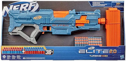 Nerf Elite 2.0 Turbine CS-18 Motorised Blaster, 36 Nerf Darts, 18-Dart Clip, Built-in Customising Capabilities