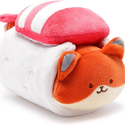 Anirollz Foxiroll Plush in Shrimp Sushi Outfitz – Kawaii Fox Stuffed Animal with Removable Costume – Cute 6” Squishy Plush Toy Gift for Girls & Kids
