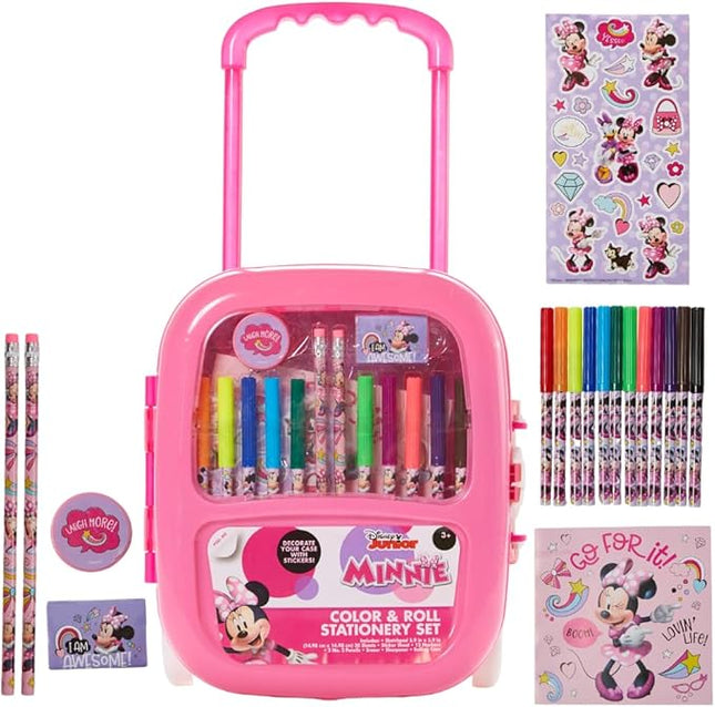 Innovative Designs Disney Minnie Mouse Color and Roll Activity Set with Carrying Case, Stickers, & Art Supplies