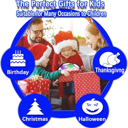 VNVDFLM Hover Soccer Ball Toys for Boys, LED Light Soccer Balls with Soft Foam Bumpers﻿, Indoor Outdoor Air Floating Hover Ball Football Game Kids Gifts Toys for Age 3-12 Year Old Boys Girls（Purple