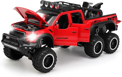 Toy Truck Pickup Model Car for Boys Age 3-8 Diecast Truck by F150 with Sound and Light for Kids, Pull Back Car Gift Toys for 4-7 Years Old