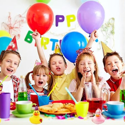 12-Pack Assortment Rubber Duck Toy Duckies for Kids, Bath Birthday Gifts Baby Showers Classroom Incentives, Summer Beach and Pool Activity, 2"