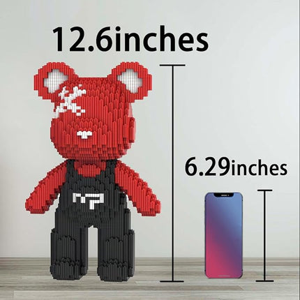 Red Bear Micro Building Blocks Set(4500Pieces) Music Bear Building Blocks Gift for Adult and Kid