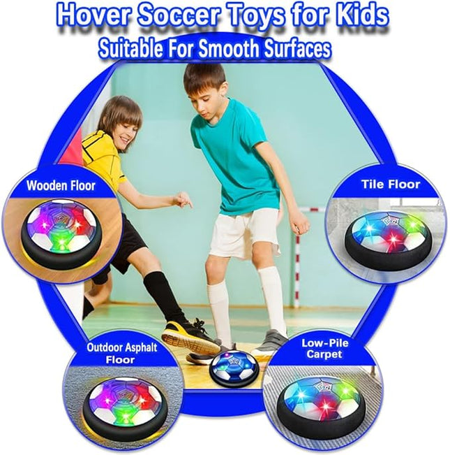 VNVDFLM Hover Soccer Ball Toys for Boys Girls,Rechargeable Floating Soccer Ball with Led Lights and Foam Cushion,Indoor Air Football Game Perfect Birthday for Kids Age 3-9（Black）