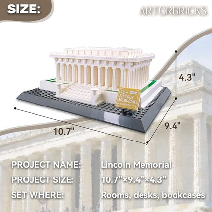 Architectural Lincoln Memorial Large Collection Building Set Model Kit and Gift for Adults (973 Pieces)