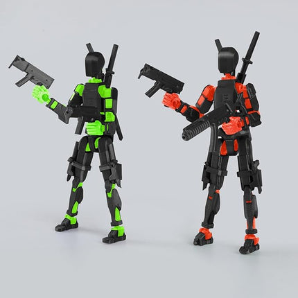 T13 Action Figure (Assembly Completed) Titan 13 Dummy 13 Action Figure Robot 13 Figure 3D Printed Articulated Multi-Jointed Movable Robot Model (2 Pack-E)