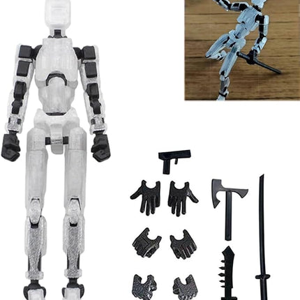 Titan 13 Action Figure,Lucky Robot 13 Action Figures,Funny 3D Printed Multi Jointed Action Figures,Nova 13 Action Figure Desktop Decorations Game Gifts for Kids Adult (Transparent)