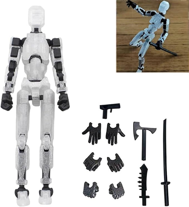 Titan 13 Action Figure,Lucky Robot 13 Action Figures,Funny 3D Printed Multi Jointed Action Figures,Nova 13 Action Figure Desktop Decorations Game Gifts for Kids Adult (Transparent)