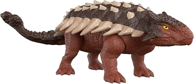 Mattel Jurassic World Dominion Roar Strikers Dinosaur Action Figure with Roaring Sound & Attack Action, Ankylosaurus Dino Toy Includes Digital Play