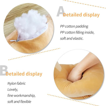 AFAN Long Cat Plush Cute Cat Body Pillows Kawaii Stuffed Animals Plushies Soft Cuddly Cotton Plush Toys Room Decor Gifts for Kids Girls Boys Adults (Yellow, 50 Inch)