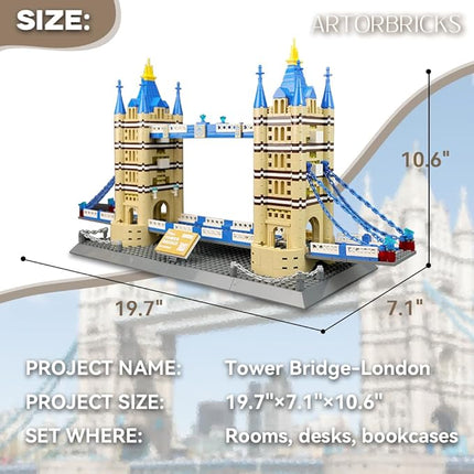 ArtorBricks Architectural Tower Bridge Building Large Collection Building Set Model Kit and Gift for Adults(1052 Pieces)