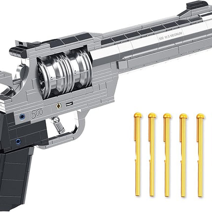 1:1 Revolver Building Blocks Gun Sets - 428 PCS Model Guns Collection Toy Building Bricks Sniper Set Shootable - Simulation Militarily Toy Lovers for Kids and Adults Gift