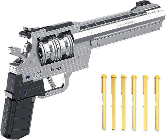 1:1 Revolver Building Blocks Gun Sets - 428 PCS Model Guns Collection Toy Building Bricks Sniper Set Shootable - Simulation Militarily Toy Lovers for Kids and Adults Gift