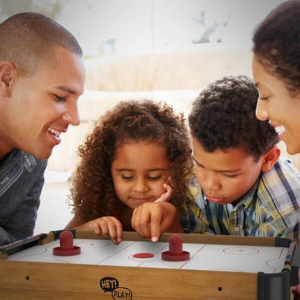 Air Hockey Table Mini Arcade Game - 22-Inch Tabletop Board Game for Girls and Boys, Battery-Operated, and Includes Puck and Paddles by Hey Play