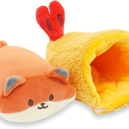 Anirollz Foxiroll Plush in Shrimp Tempura – Kawaii Stuffed Animal with Removable Costume – Cute Squishy Plush Toy Gift for Girls & Kids