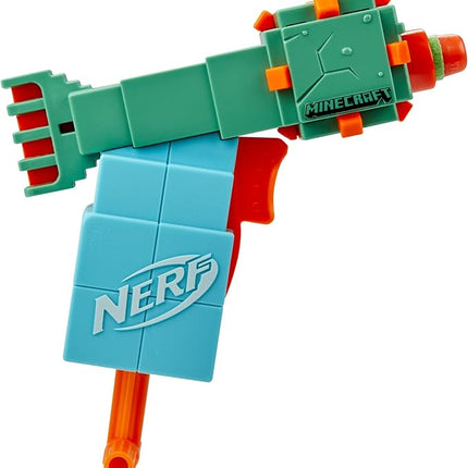 Nerf MicroShots Minecraft Guardian Mini Blaster, Minecraft Guardian Mob Design, Includes 2 Official Elite Darts, Priming Handle