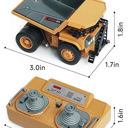 Microcrew Mini Rc Construction Series – Pocket Dump Truck, Excavator & Forklift Set, 1/64 Small 2.4ghz Remote Control Alloy Car Pocket Construction Vehicles Birthday Gifts for Boys and Girls