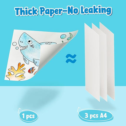 JoyCat Paint with Water Coloring Books for Toddlers, Watercolor Painting Sets for Kids Ages 3-5 4-8, Arts and Crafts Drawing Activities Toy Birthday Gift for Boys Girls (Sea Animals)