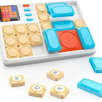 Super Slide Puzzle Games, Handheld Electronic Brain Teaser with 500+ Challenges 7 Levels for Boys, Girls, Adults - Portable Learning Toys Birthday Gifts for Travel, Road Trip, Easter Basket