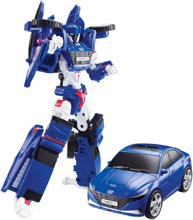 New TOBOT, TOBOT Y, Youngtoys Transforming Collectible Vehicle to Robot, Heroes Animation Character Toys for Kids 3 and up Transform Toys Cars, Large Size 10-inch