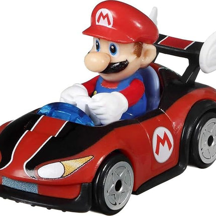 Hot Wheels Mario Kart Track Set & Toy Car, Piranha Plant Slide Playset with First-Appearance Yoshi Kart Vehicle & Gravity Launcher