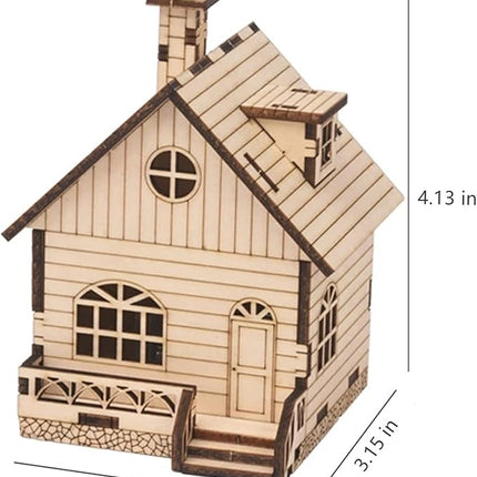 3D Wooden Puzzle Music Box Hand -Crank Cabin Music Box Teaser Science and Education Education DIY Kits 3D Puzzles for AdultsGirls (Cabin)