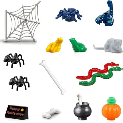 LEGO Animals Creepy Crawlers Critters Accessory Pack - Spiders Frogs Snakes Bones Rat, Pumpkin and More!
